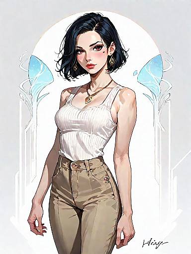 Realistic Full Body Portrait of a Woman