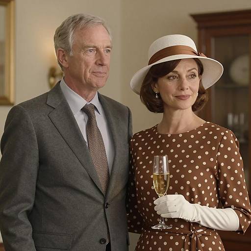 Elegant Couple in Warmly Lit Room