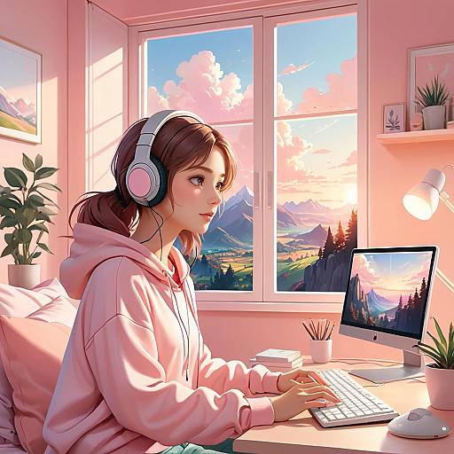 Serene Young Woman in Cozy Bedroom