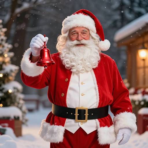 Classic Santa Claus in Winter Scene