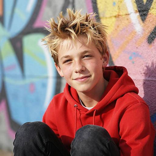 Teen Boy in Vibrant Urban Portrait