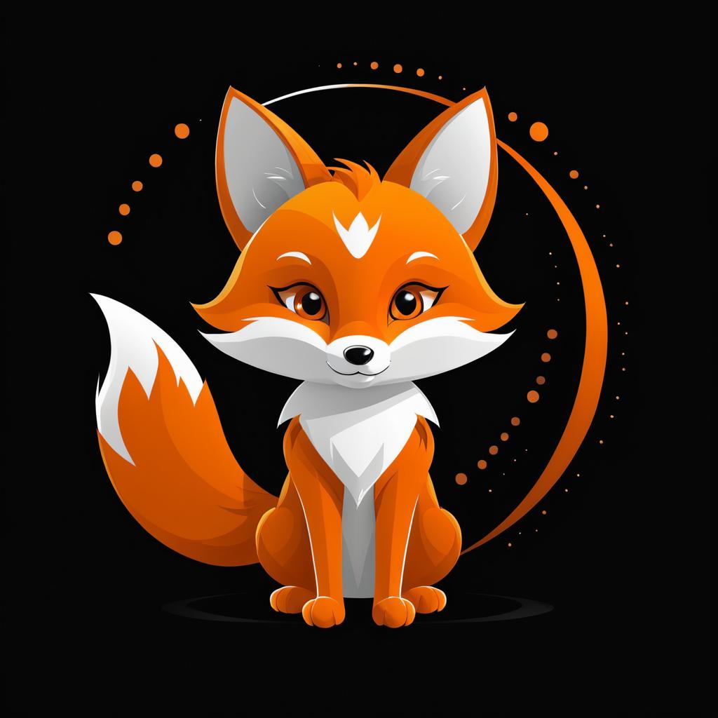 Adorable Vector Fox for T-Shirt Design