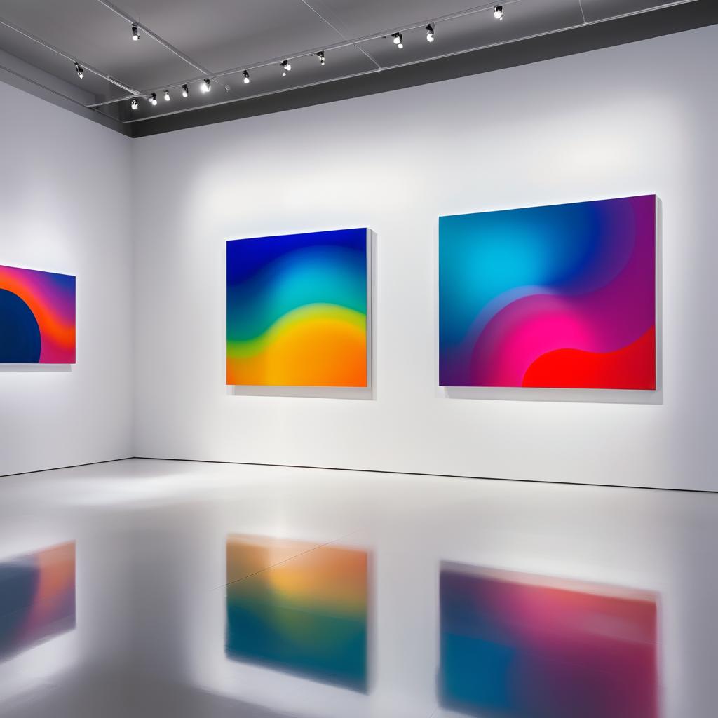 Vibrant Abstract Art in Modern Gallery