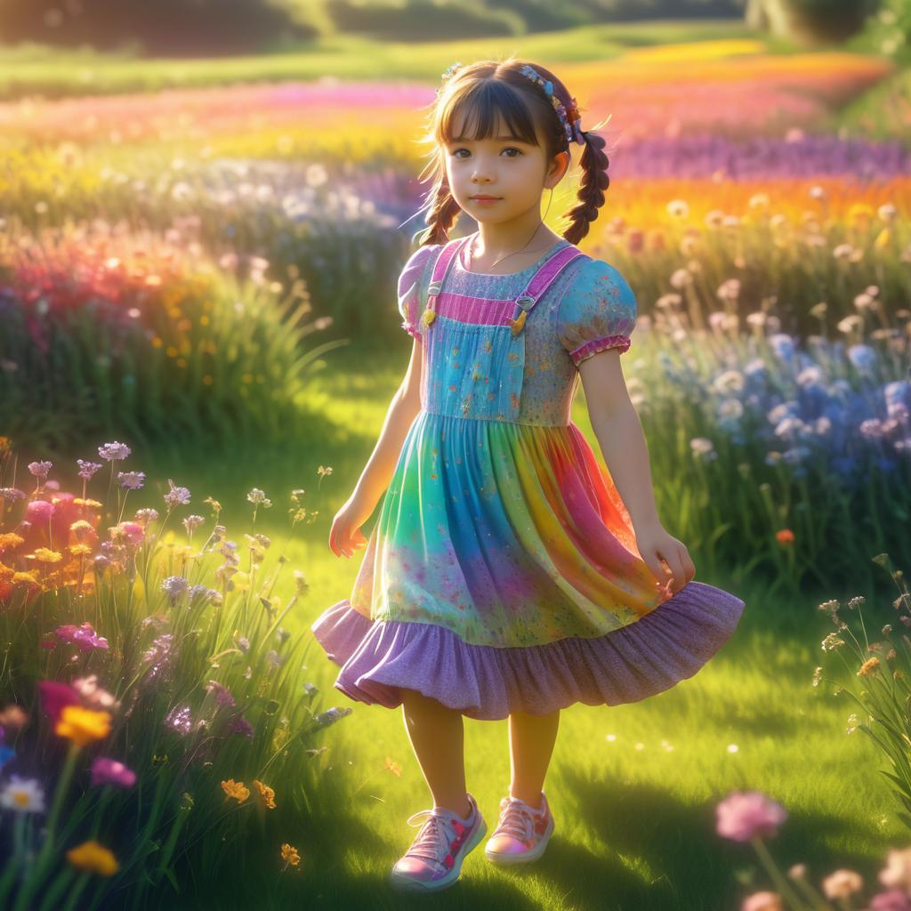 Cinematic Young Girl in Vibrant Flowers