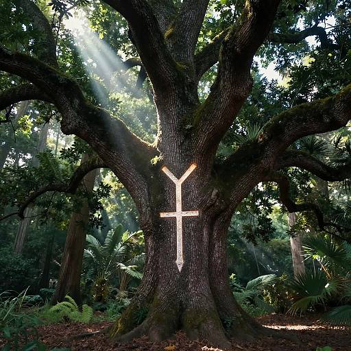 Jera Rune on Enchanted Oak Tree