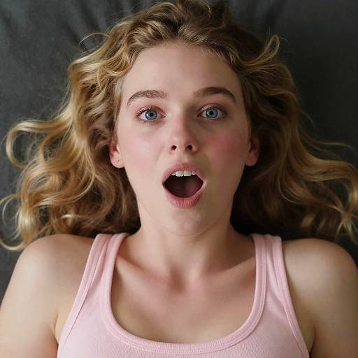 Shocked Young Woman Close-Up Photography