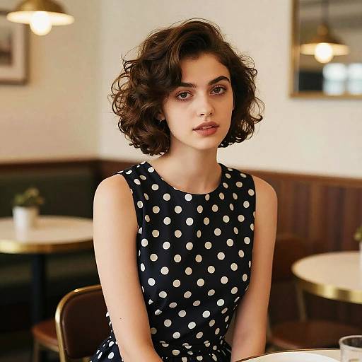 Vintage Bouffant Style in Cafe