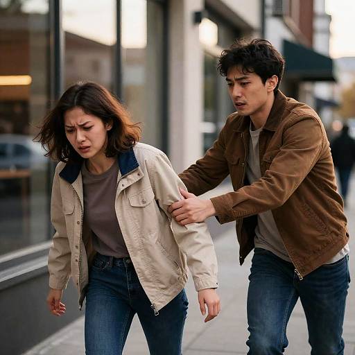 Dramatic Outdoor Encounter at Dusk