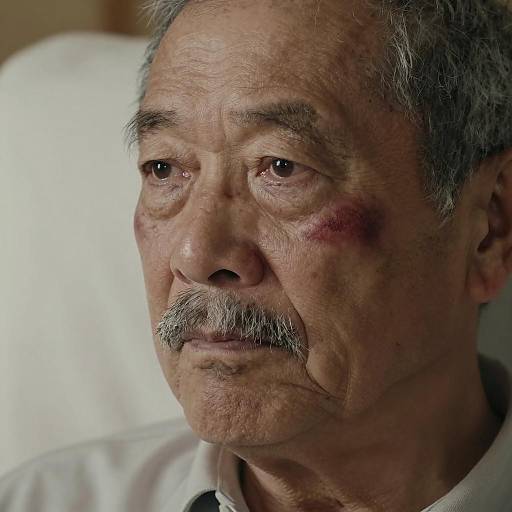 Elderly man with bruised face