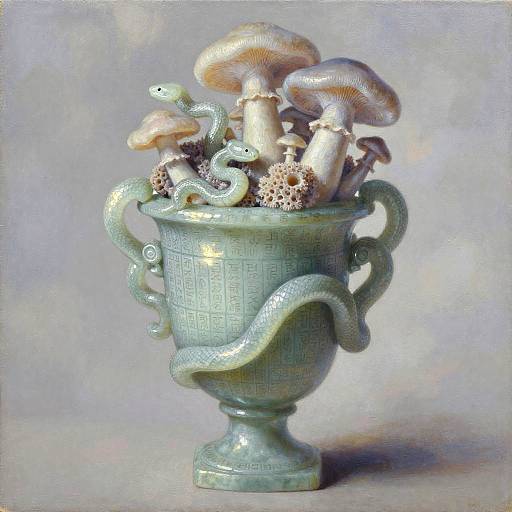 Jade Urn with Ethereal Serpents