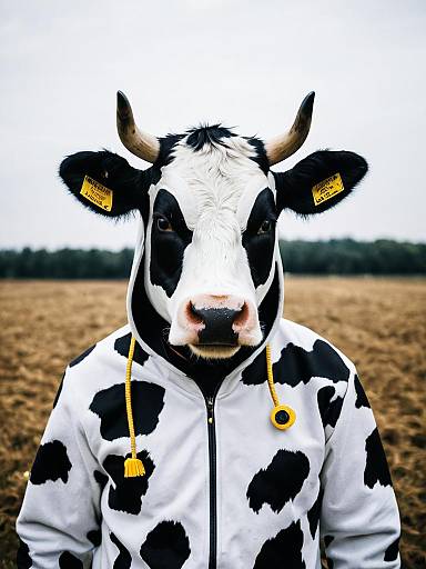 Sharp Cosplay Photography of Man in Cow Suit