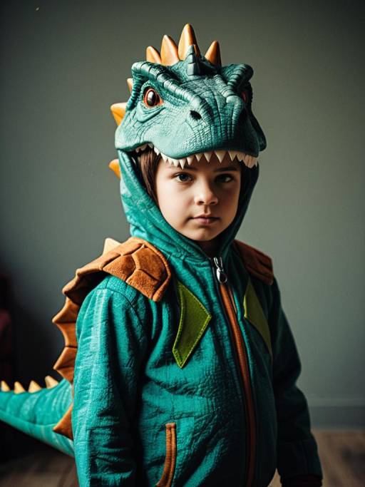 Cinematic Portrait of Cosplaying Dinosaur Kids
