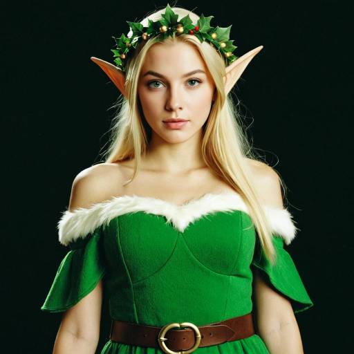 Whimsical Elf Girl in Green Dress