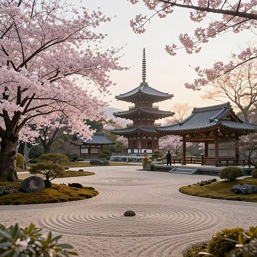 Peaceful Zen Garden at Sunrise