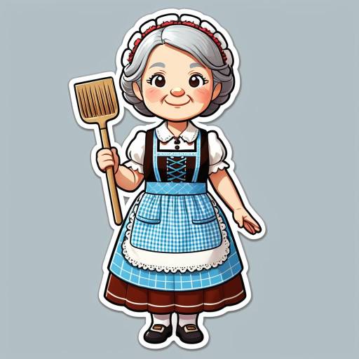 Joyful German Grandmother Cartoon