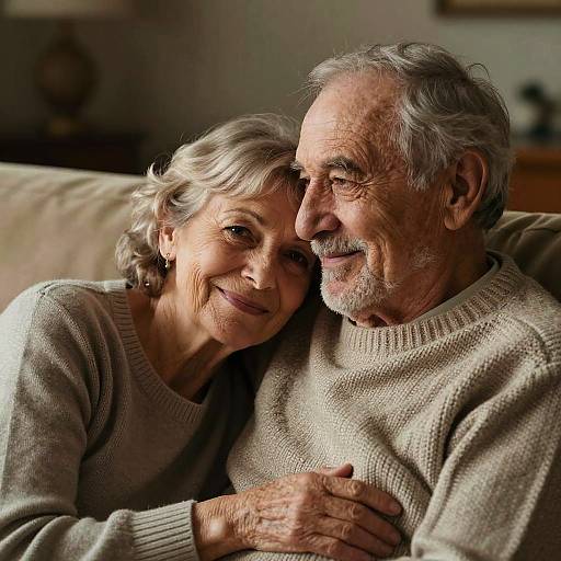 Elderly Couple Intimate Moment