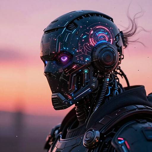 Cinematic Cyberpunk Cyborg Closeup