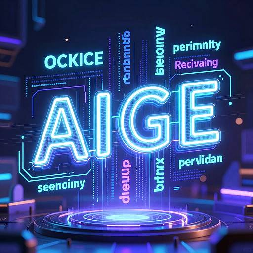 Neon-lit CGI image of the word 