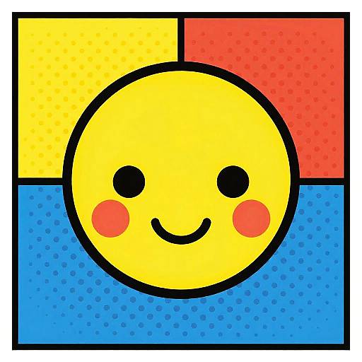 Smiling Pop Art Face