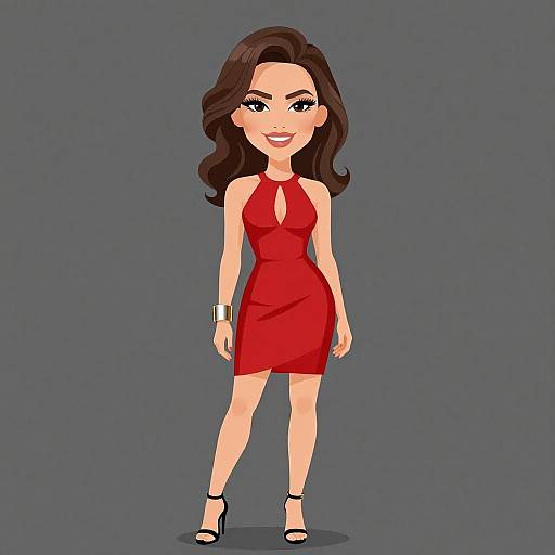 Chic Woman in Red Mini Dress