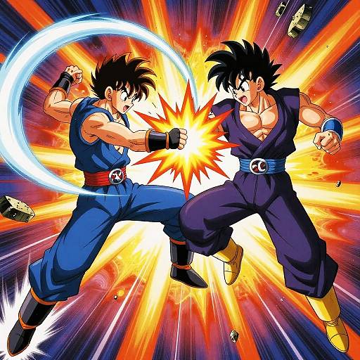 Epic Shonen Rivalry Mid-Air Clash