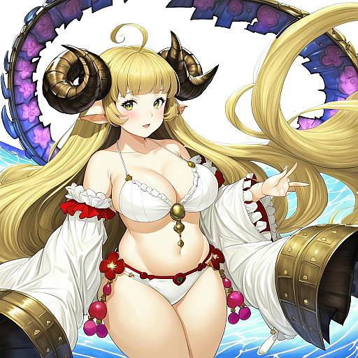 Illustration of Anila (summer) (granblue fantasy), granblue fantasy in the style of Yoo tenchi