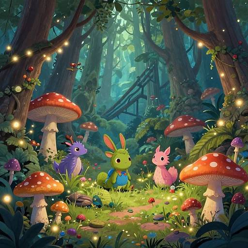 Whimsical Fantasy Forest Wallpaper