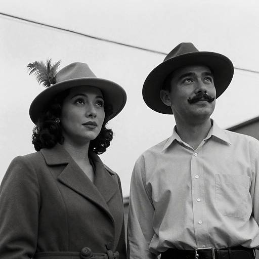 Vintage Black-and-White Portrait of a Couple