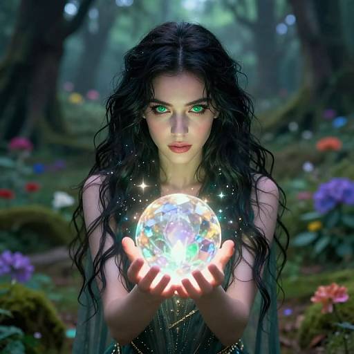 Enchanting Female Sorceress in Glade