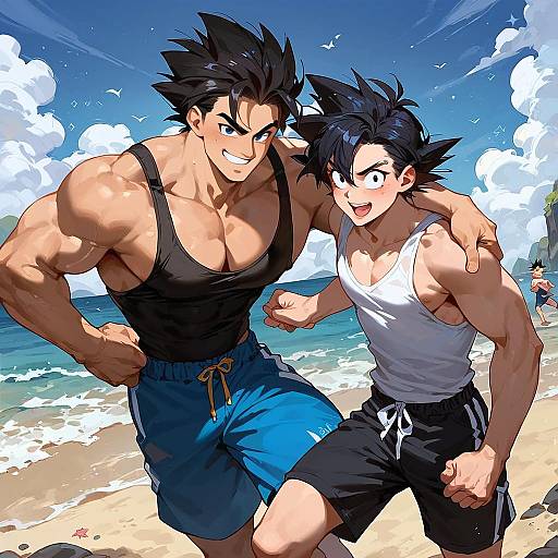 Goku and Gohan Beach Training
