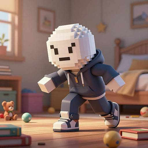 Whimsical Snowball Wizard in Cozy Bedroom