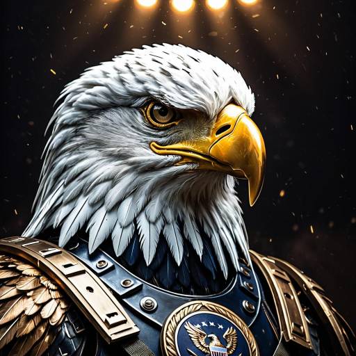 Digital Painting of American Eagle in Halo Armor