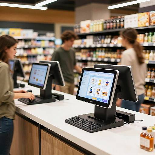 Futuristic AI-Powered Grocery Checkout