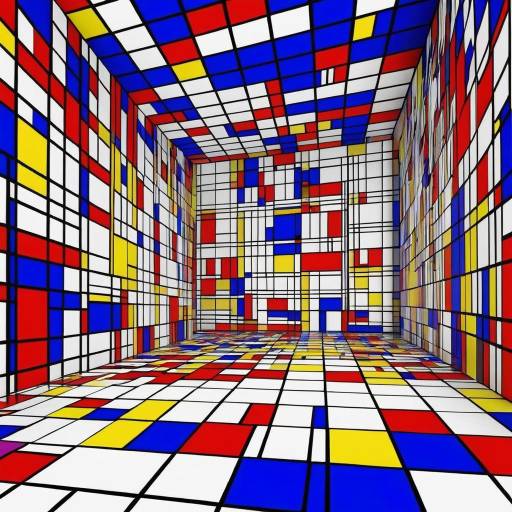Abstract Geometric Room with Primary Colors