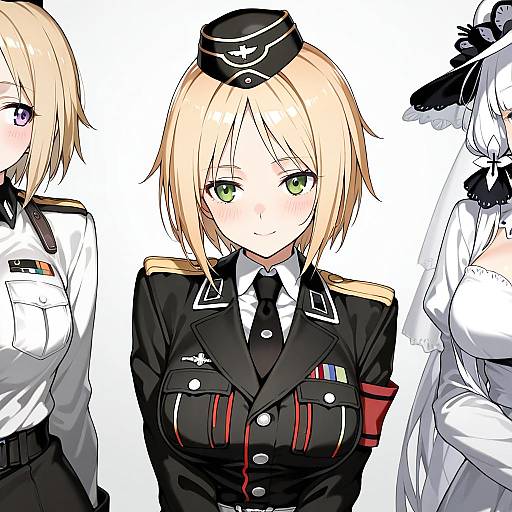Illustration of Mp40 (girls' frontline), girls' frontline in the style of Neco