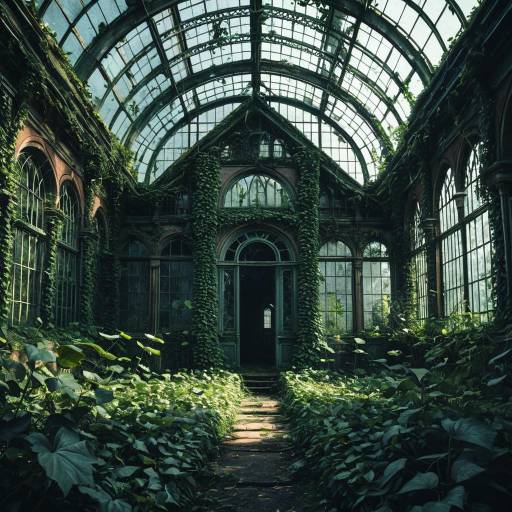 Abandoned Victorian Greenhouse Overgrown with Ivy