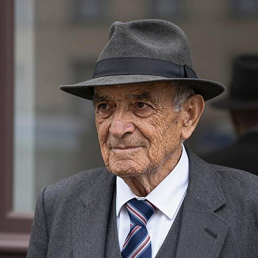 Elderly Man in Classic Attire