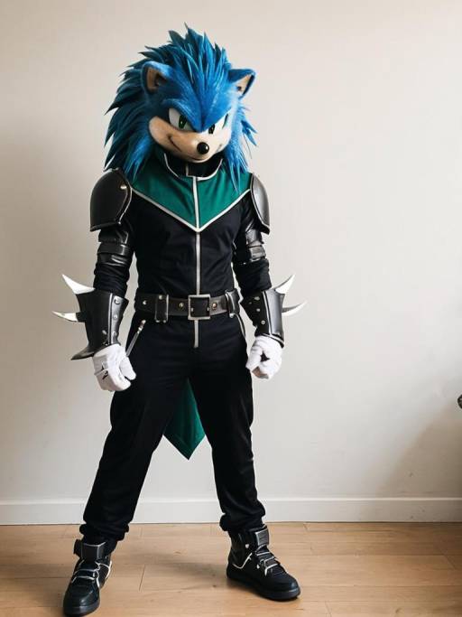 Man in Scourge the Hedgehog Cosplay Costume
