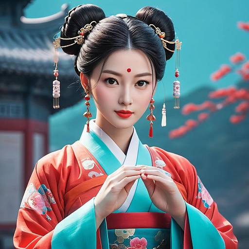 Seductive Chinese Deity in Hanfu