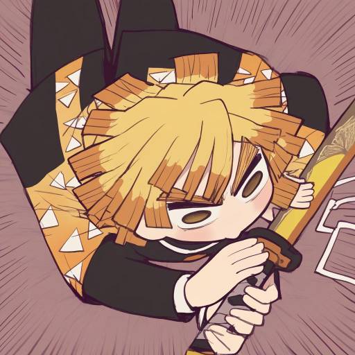 Illustration of Agatsuma zenitsu, kimetsu no yaiba in the style of Simoyuki