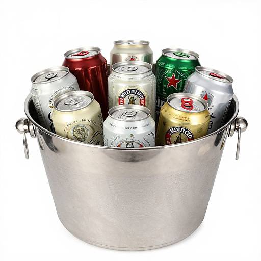 Metallic Ice Bucket with Beer Cans