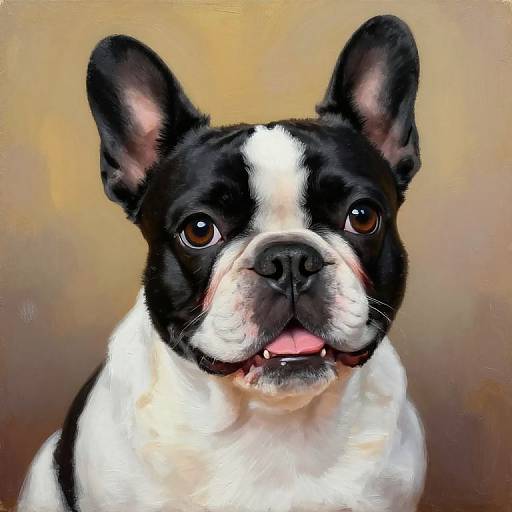 Realistic Painting of French Bulldog