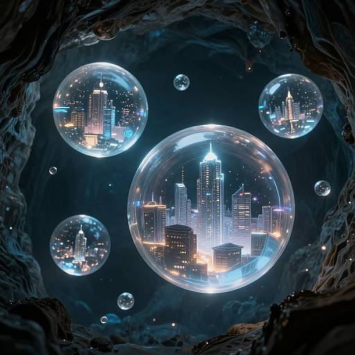 Futuristic Cities in Translucent Spheres