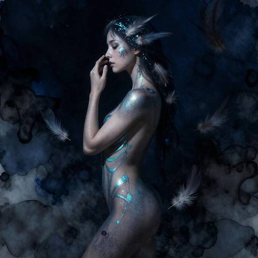 Ethereal Nymph Macro Mixed-Media Portrait