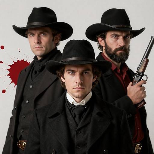 Three Men in 19th Century Western Style