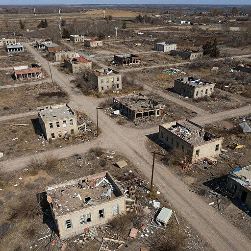Aerial View of Post-Apocalyptic Town