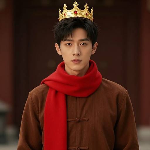 Regal Man in Brown Outfit