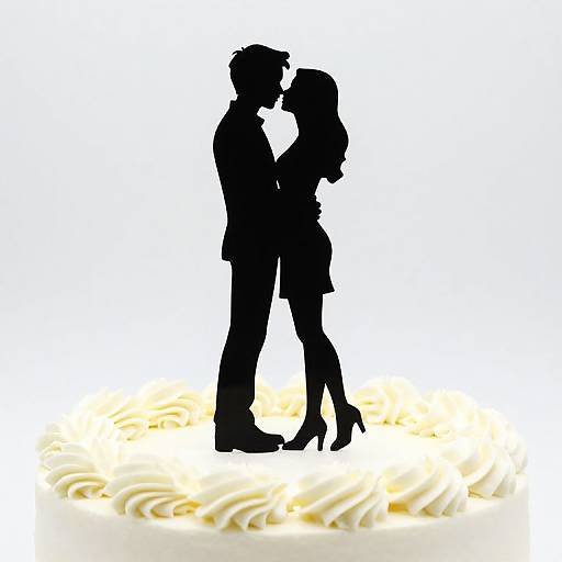 Elegant Silhouette Couple Cake Topper