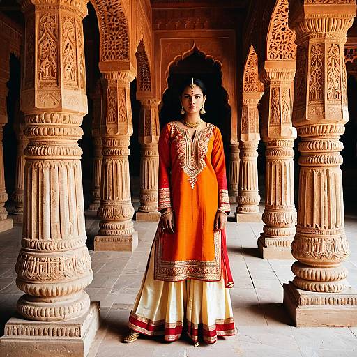 Indian Woman in Traditional Jodhpuri Dress