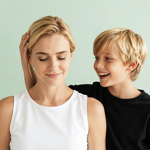 Portrait of a Woman and Boy Together